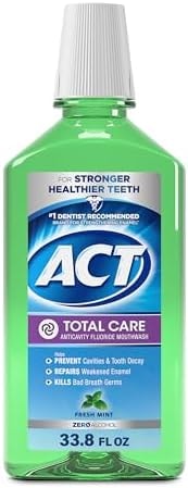 ACT Total Care Zero Alcohol Anticavity Fluoride Mouthwash 33.8 fl. oz. Fresh Mint