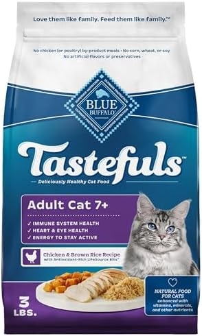 Blue Buffalo Tastefuls Chicken & Brown Rice Senior Dry Cat Food, 3 lb