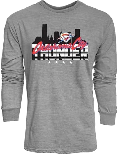 Oklahoma City Thunder NBA Officially Licensed Tri-Blend Long Sleeve T-Shirt Flyline, Large