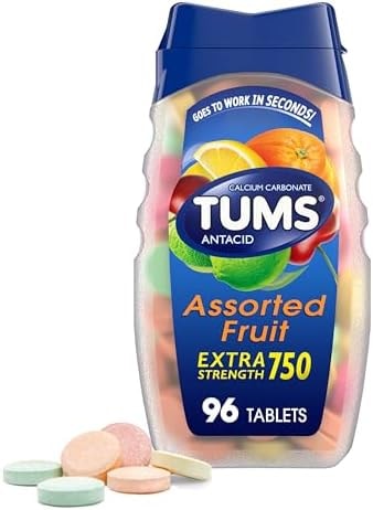 TUMS Antacid Tablets for Stomach Relief, 96 Count