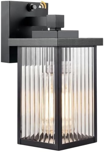 hameso Black Dusk to Dawn Wall Mount Porch Lights, Exterior Light Fixtures