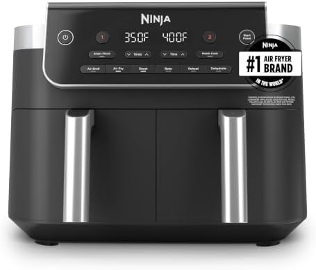 Ninja DualZone Air Fryer, 8 Qt, 6-in-1, Grey, DZ801