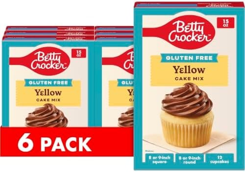 Betty Crocker Gluten Free Yellow Cake Mix, 15 oz (Pack of 6)