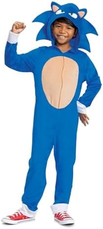 Disguise Sonic the Hedgehog Costume, Official Sonic Movie 2 Costume and Headpiece, Kids Size Large (10-12)