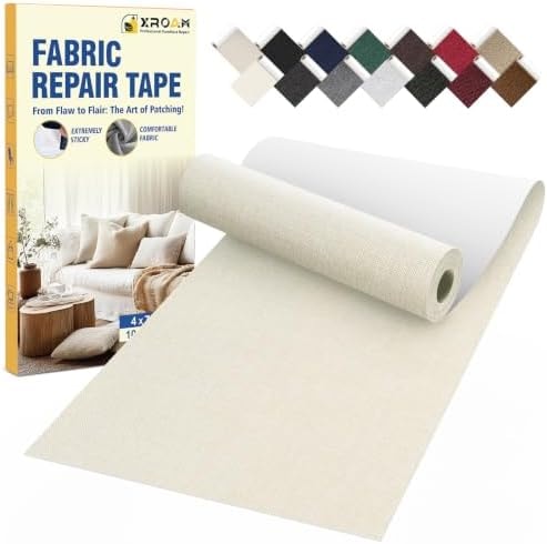 Xroam Self Adhesive Linen Fabric Repair Tape Kit, 4"x79" Upholstery Tape