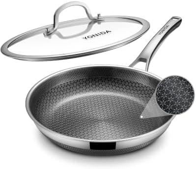 Yonida Non Stick Frying Pans, 12 inch Hybrid Pans with Lid