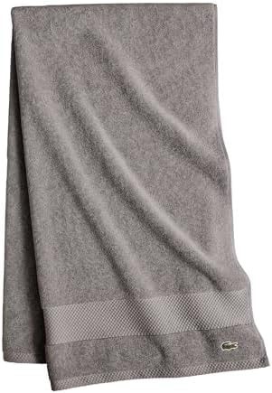 Lacoste Heritage Supima Cotton Bath Towel, Meteorite, 30" x 54" – Highly Absorbent & Quick Drying, Premium Super Soft Bath Towel, Bathroom Essential, Machine Washable