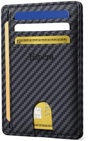 Espera Slim Minimalist Front Pocket Wallet for Men, RFID Blocking Credit Card Holder, Thin Travel ID Card Case, Gifts for Men