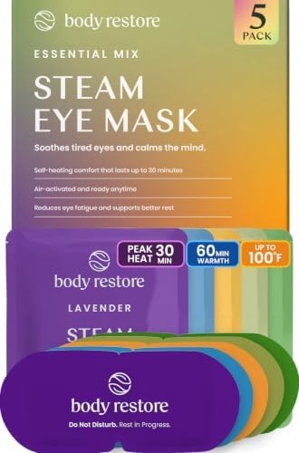 Body Restore Heated Eye Mask Warm Compress for Dry Eyes - Variety 5 Pack