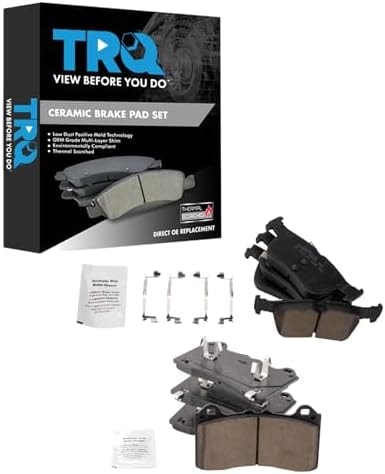 TRQ Front and Rear Brake Pad Set Ceramic Hardware
