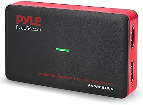 Capture Card Video Recording System - AV Game Live Streaming, Full HD 1080P Digital Media File Creation System w/ HDMI, Audio For USB, SD, PC, DVD, PS4, PS3, XBox One, XBox 360, Wii - Pyle PHDRCB48.5