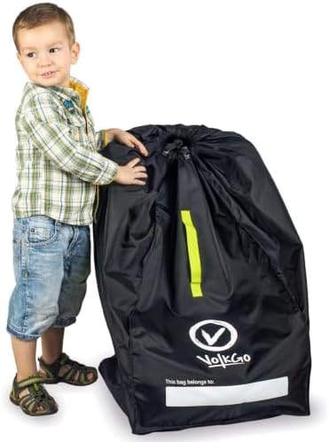 V VOLKGO Car Seat Travel Bag For Airplane with Carrying Handles, No Shoulder Straps, Car Seat Bags for Air Travel Carseat Travel Cover, Carseat Travel Bag Cover for Airplane Travel
