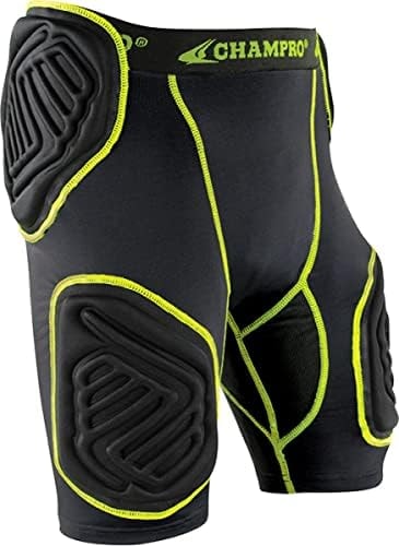 Champro Bull Rush 5-Pad Integrated Girdle, Men's Small, Charcoal, Optic Blue