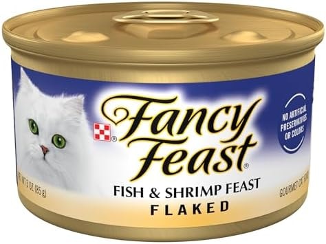 Purina Fancy Feast Wet Cat Food Flaked Fish & Shrimp Feast (24) 3 oz. Cans