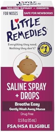 Little Remedies Sterile Baby Saline Nasal Spray and Drops, 0.5 Fl Oz
