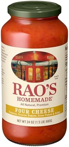 Rao's Homemade Four Cheese Pasta Sauce, 24 oz, Tomato Sauce, All Purpose, Keto Friendly Pasta Sauce, Premium Quality Tomatoes from Italy