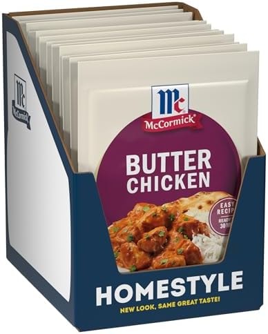 McCormick Seasoning Mix, Butter Chicken, For Aromatic Indian Butter Chicken That’s Ready in 30 Minutes, 0.87 oz (Pack of 12)