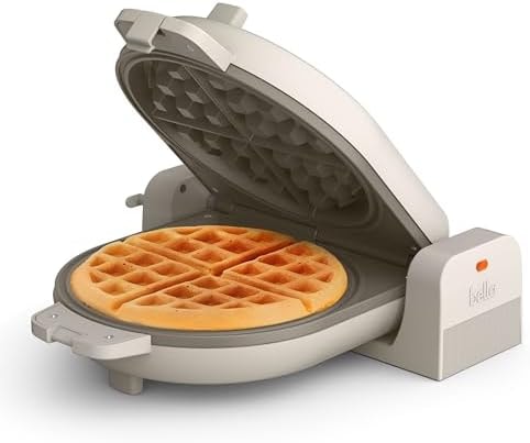 bella Fits-Anywhere Flip-n-Store Non-Toxic, Belgian Waffle Maker, Oatmilk