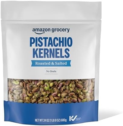 Amazon Grocery, Pistachio Kernels, Roasted & Salted, No Shells, 24 oz (680g), Pack of 1