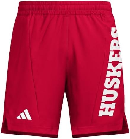 adidas Men's D4T Woven University of Nebraska Shorts, Team Power Red/White/NCAA Nebraska, Large/5" Inseam