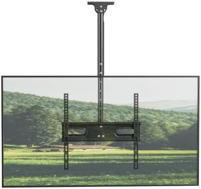 Ceiling TV Mount for 26-65 inch TVs, Heavy Duty Full Motion Hanging TV Bracket with Height Adjustment, Tilt & 360° Swivel, Holds up to 99 lbs, Max VESA 400x400mm, for Flat/Sloped Ceilings, Black