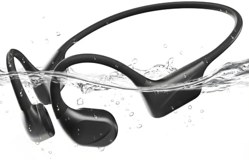 PSIER Bone Conduction Swimming Headphones with Dual Driver, IPX8 Waterproof Air Conduction Open Ear Buds MP3 Mode 32GB Memory 8H Playtime Bluetooth 6.0 Earbuds Deep Bass for Sports