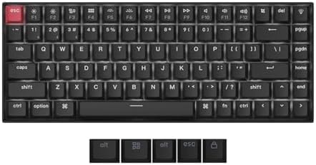 Keychron K2 QMK Wireless Mechanical Gaming Keyboard, 75% Layout with Super Banana Switch, White LED Backlight Rechargeable Wired Bluetooth Professional Office Keyboard for Mac/Windows, Version 3