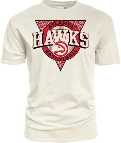 Atlanta Hawks NBA Officially Licensed T-Shirt Ringspun Triblock Ivory, Small