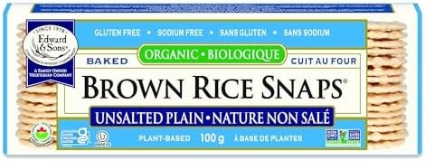 Edward & Sons Organic Unsalted Plain Brown Rice Snaps - 3.5 Oz (Pack of 12)
