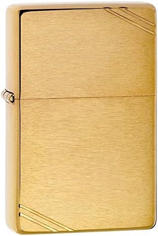 Zippo Vintage Brushed Brass with Slashes Pocket Lighter