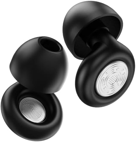 Ear Plugs for Sleeping, Reusable Silicone Earplugs with 4 Sizes Eartips & Case, Up to 46dB Noise Reduction Ear Plugs for Sleep, Concerts, Travel, Study, Work
