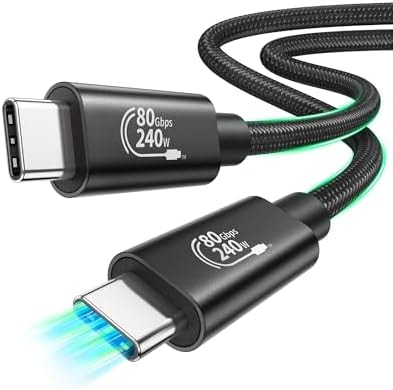 Fitee 80Gbps USB4 Cable for Thunderbolt 5 Cable 5FT, High Speed USB C Cable, 120Gbps Bandwidth for Dual 8K, 240W Charge, USB C to USB C Data Cable for Mac mini, iPhone 17, MacBook Pro, PSSD, Display