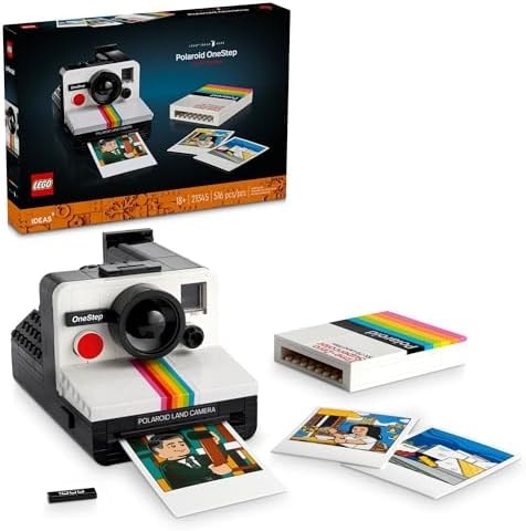 LEGO Ideas Polaroid OneStep SX-70 Building Set for Adults - Vintage Polaroid Model DIY Craft Kit, Ages 18+ - Gift for Birthdays - 21345