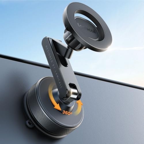 Lamicall Car Phone Holder Mount Ultra Nano Gel & 70+LBS Vacuum Suction Cup