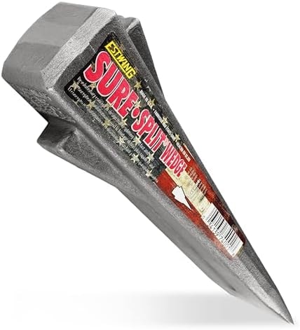 ESTWING Sure Split Wedge, 5lb Solid Steel Wood Splitting Wedge, E-5