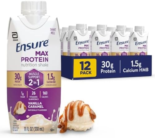 Ensure Max Protein 2-in-1 Vanilla Caramel, 30g High Protein, HMB 12 pack