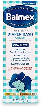 Balmex Complete Protection Baby Diaper Rash Cream with Zinc Oxide + Soothing Botanicals, 4 Ounce
