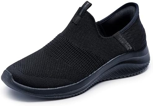 Skechers Women's Hands Free Ultra Flex 3.0 Cozy Streak, Black, 11