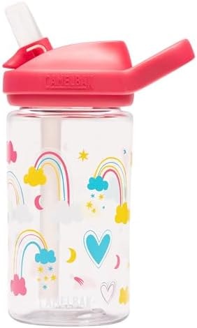 CamelBak Eddy+ Kids Bite Valve Water Bottle 14oz, Rainbow Love