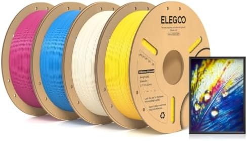 ELEGOO PLA 3D Printer Filament 1.75mm 4KG CMYK Bundle