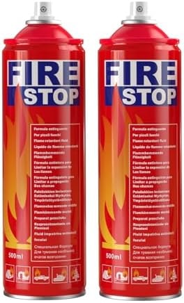 AmzBoom Fire Extinguisher 2-Pack with Mounting Bracket for Home, Kitchen, Car, Grill - Portable Small A, B, C, K Fire Extinguisher - 8-in-1 - Prevents Reignition.