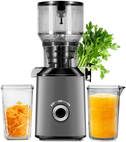 Cold Press Juicer With 5.8" Wide Feed Chute, Slow Masticating Juicer