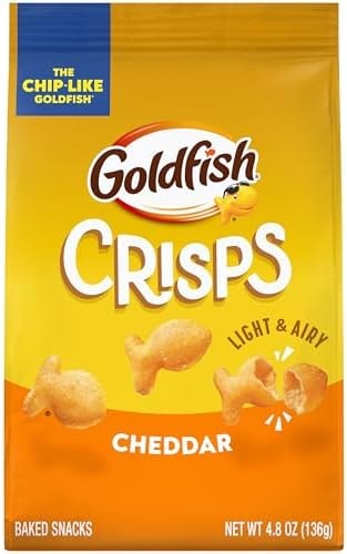 Goldfish Crisps Cheddar Baked Chip Crackers, 4.8 Oz Bag