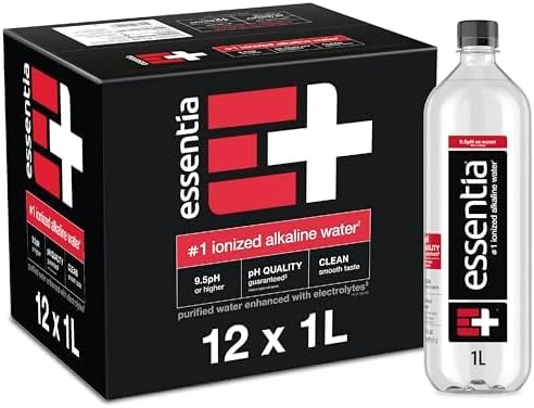Essentia Ionized Alkaline Water, 9.5+ pH, 99.9% Pure, 12 x 1L