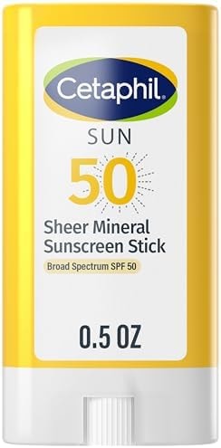 Cetaphil Sheer Mineral Sunscreen Stick, Face & Body, SPF 50, 0.5oz