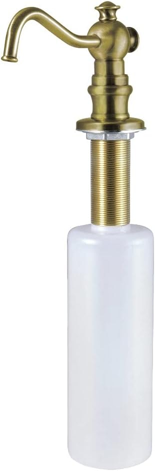 Kingston Brass SD7603 Curved Nozzle Metal Soap Dispenser, Antique Brass 11-13/16 inch Length