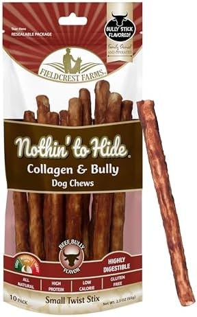 Fieldcrest Farms Nothin' to Hide Twist Stix, Beef Bully, 10 Count