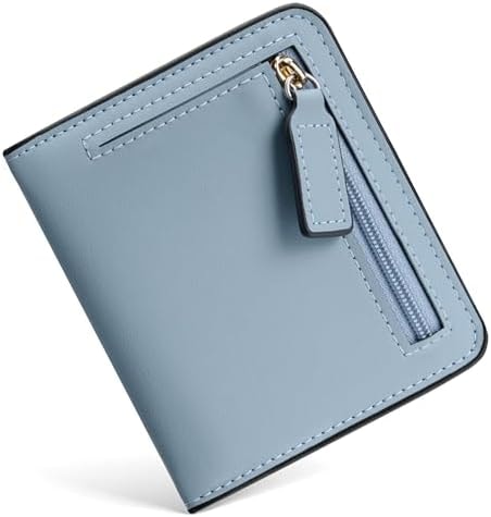 Toughergun Women’s Small Slim Vegan Leather Wallet with RFID Protection, Compact Bifold Mini Purse with Clear ID Window
