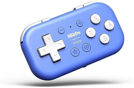8Bitdo Micro Bluetooth Gamepad Pocket-sized Mini Controller for Switch/Switch 2, Android, and Raspberry Pi, Supports Keyboard Mode (Blue)