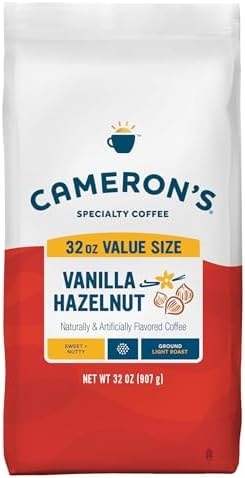 Cameron's Coffee Roasted Ground Coffee Bag, Flavored, Vanilla Hazelnut, 32 Ounce
